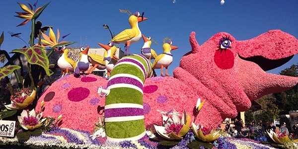 Spectacular floats like this one will pass before you in the Rose Parade